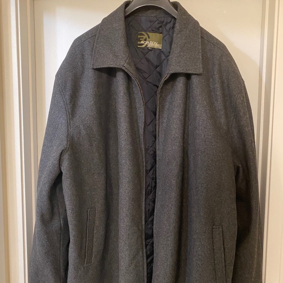 Grey Wool Over Coat Big and Tall 4XL Tall 3/4 Quarter Trench - Picture 4 of 13